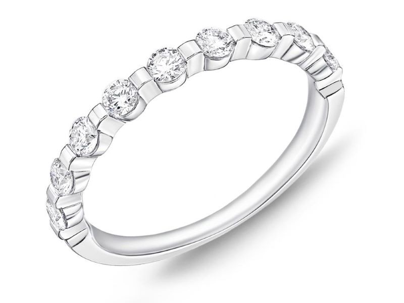18k White Gold Precious 9 Stone Diamond Band