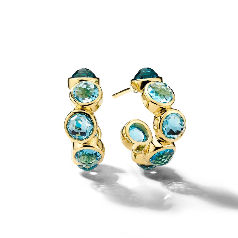 Mini Bubble Hoop Earrings in 18K Gold