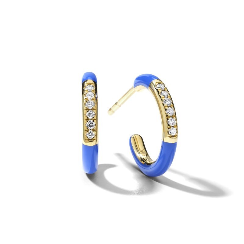18k Yellow Gold Carnevale Black Ceramic Diamond Earrings