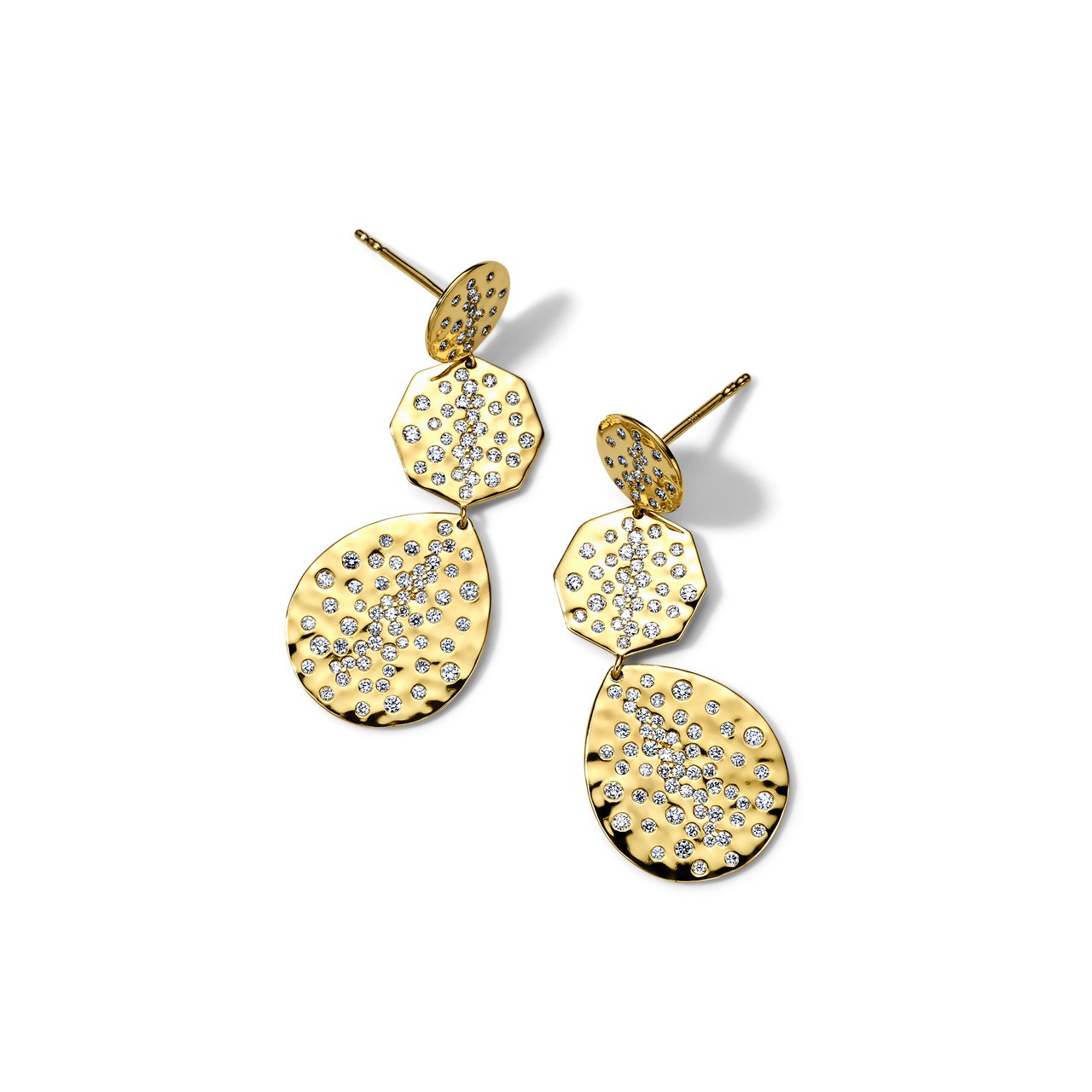 Small Crinkle Crazy 8's Earrings in 18K Gold with Diamonds