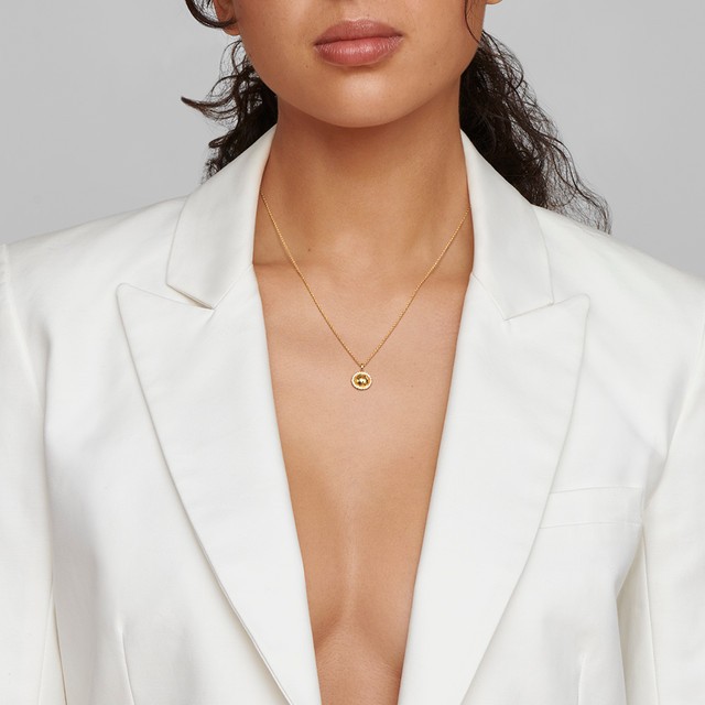 Mini Goddess Necklace in 18K Gold with Diamonds