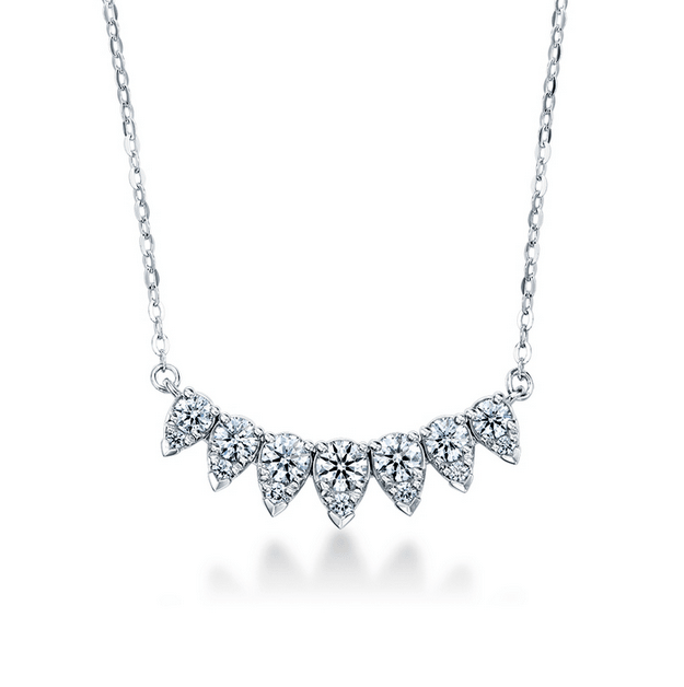 18k White Gold Aerial Lunar Eclipse Diamond Necklace