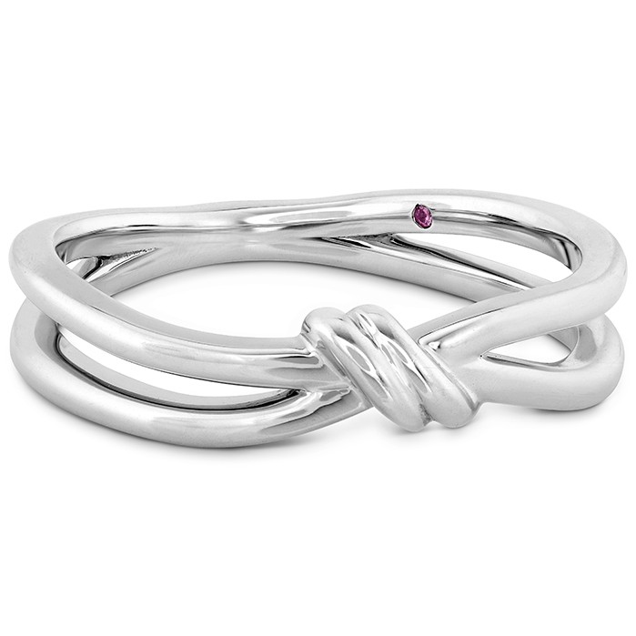 18k White Gold Love Code Band