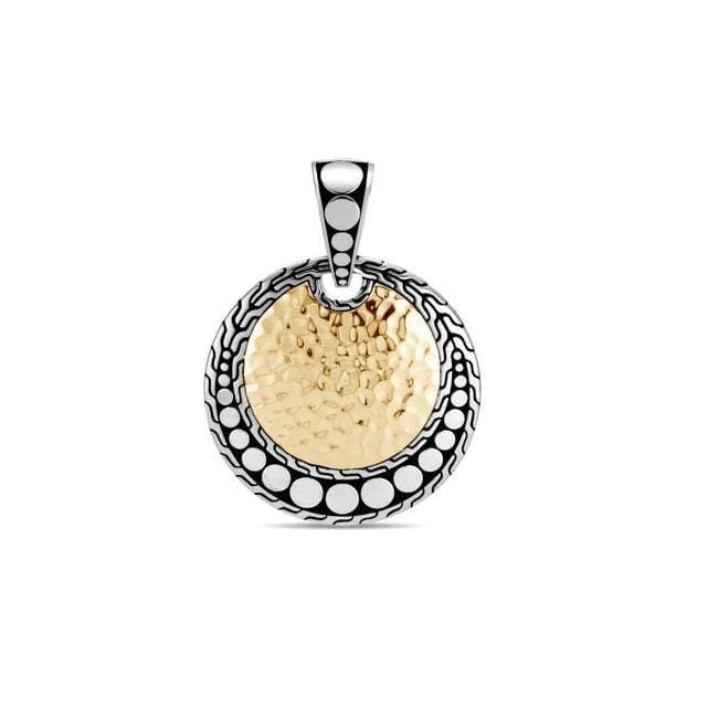 Silver and 18k Yellow Gold Hammered Dot Enhancer