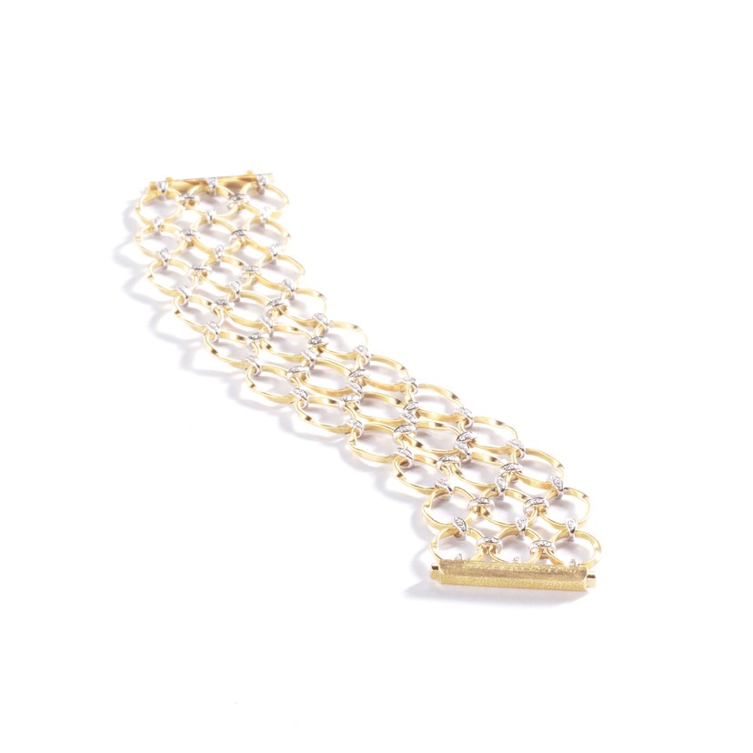 18k Two Tone Marrakech Onde Link Diamond Bracelet