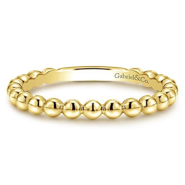 14k Yellow Gold Bead Stack Ring