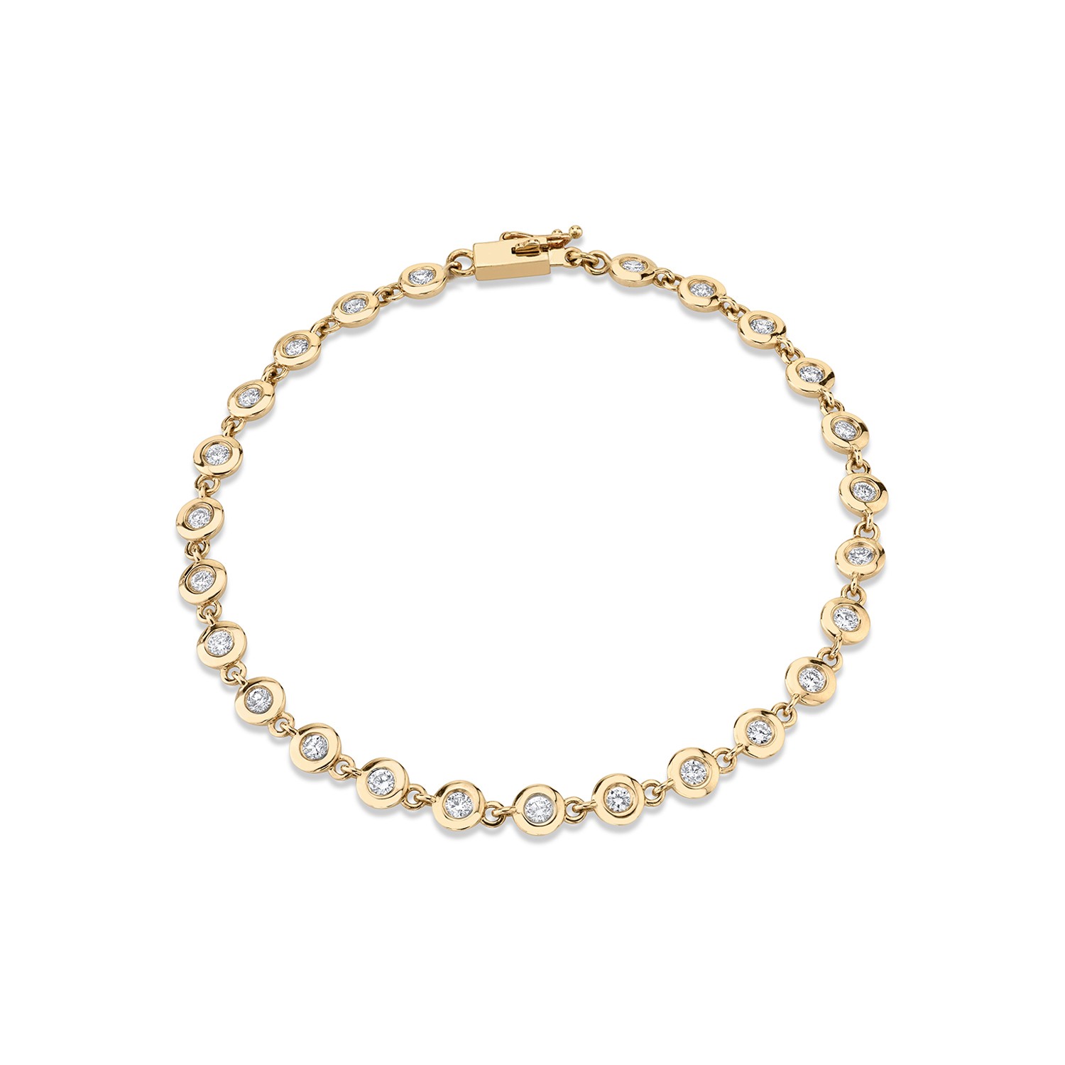 14k Yellow Gold Diamond Tennis Bracelet