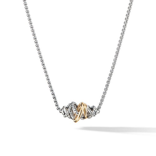 Crossover Single Station in Sterling Silver with 18K Yellow Gold