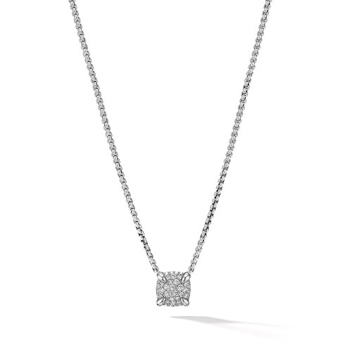 Petite Chatelaine® Pendant Necklace in Sterling Silver with Full Pavé Diamonds