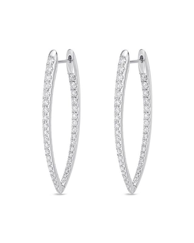 18k White Gold Imperial Hoop Earrings