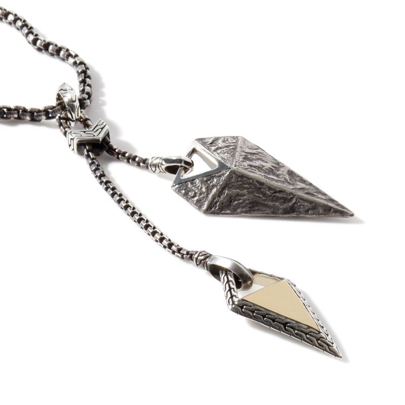 Silver and 18k Yellow Gold Classic Reticulated Tiga Necklace