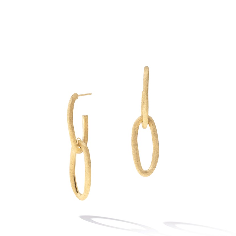 18k Yellow Gold Link Drop Earrings