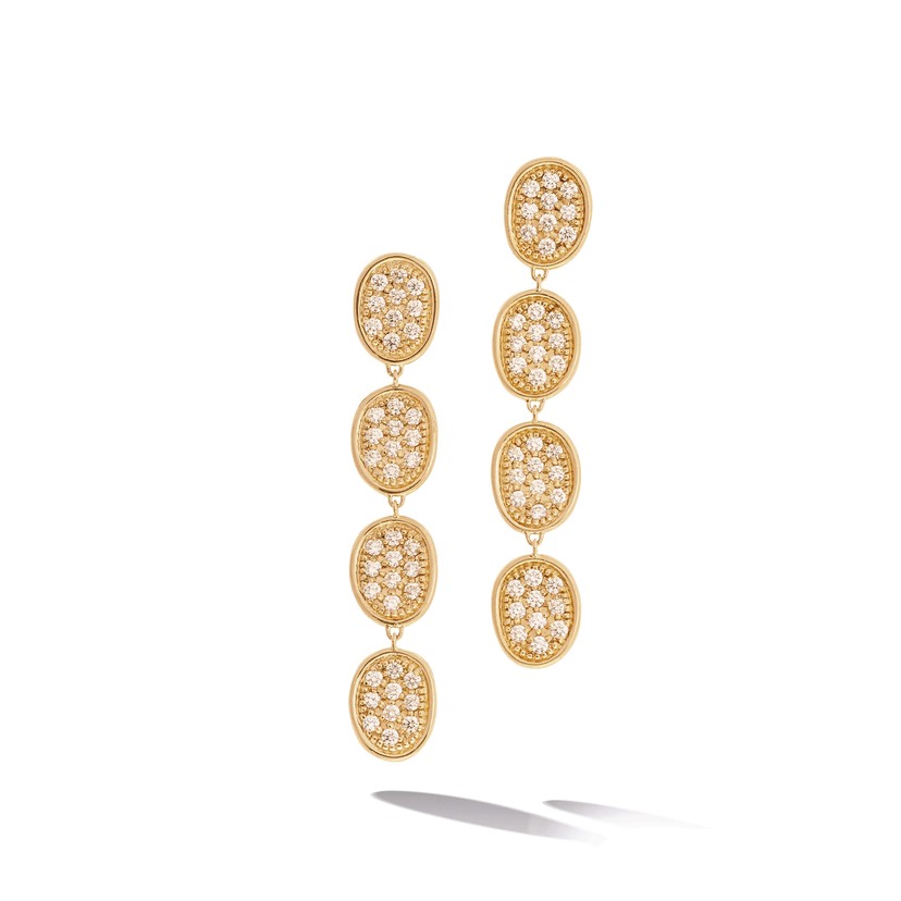 18k Yellow Gold Lunaria Drop Earrings