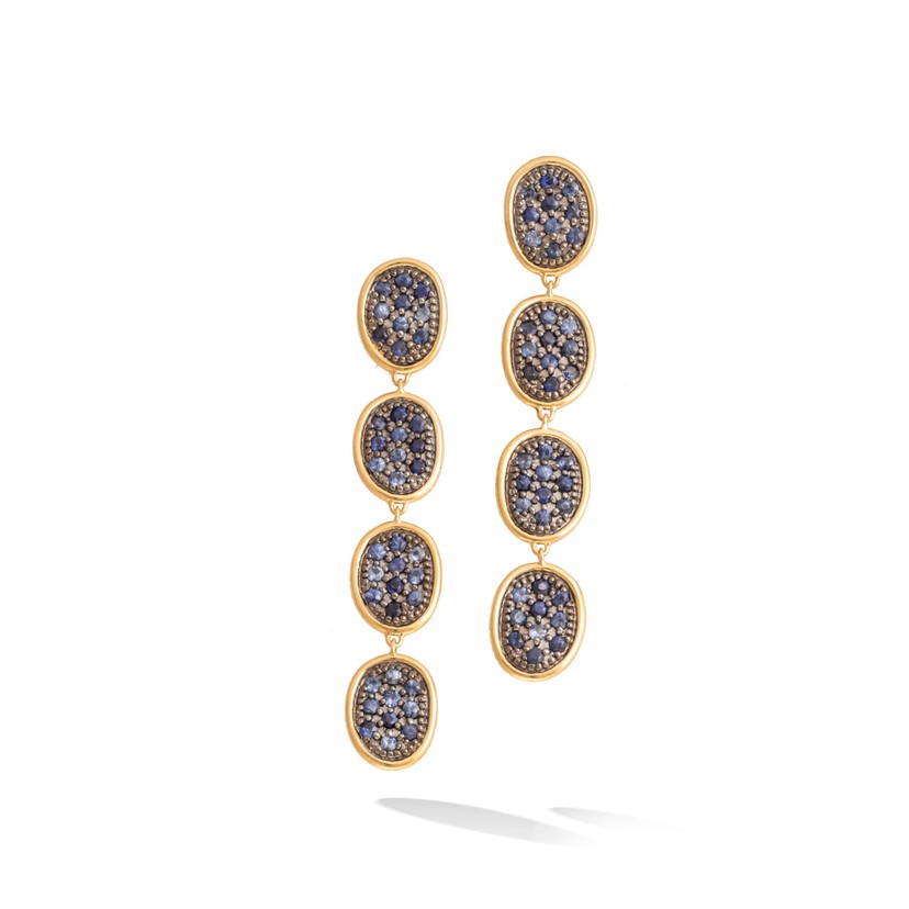 18k Yellow Gold Lunaria Long Drop Earrings