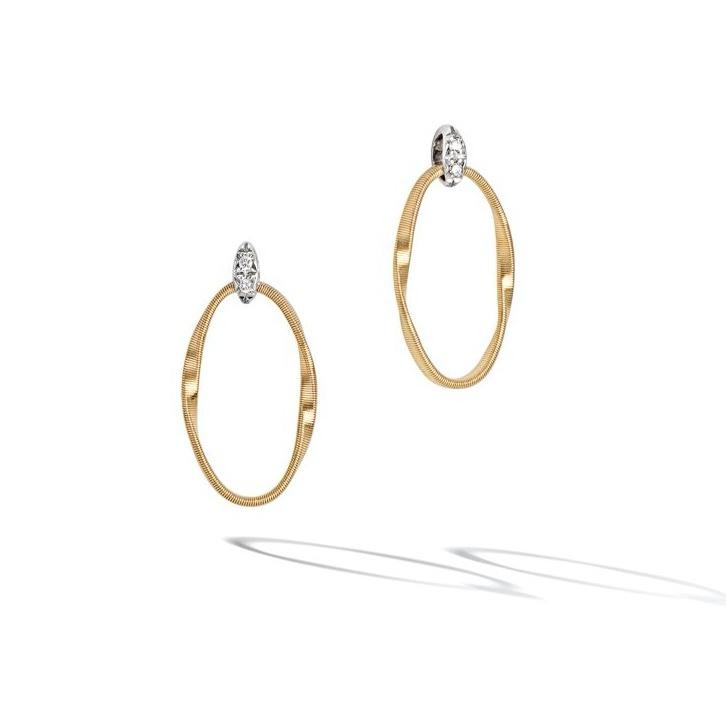 18k Two Tone Marrakech Onde Diamond Hoop Earrings
