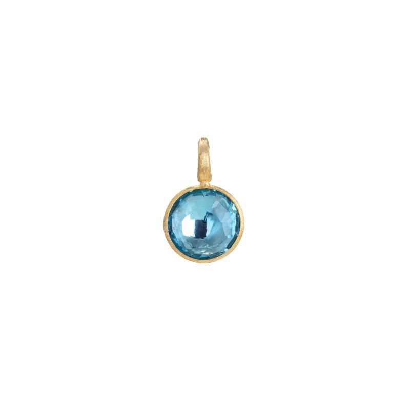 18k Yellow Gold Jaipur Blue Topaz Pendant