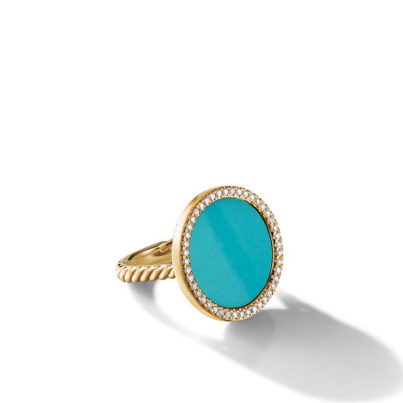 18k Yellow Gold Elements Turquoise Diamond Ring