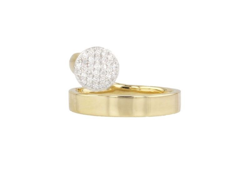 14k Yellow Gold Mini Infinity Diamond Ring
