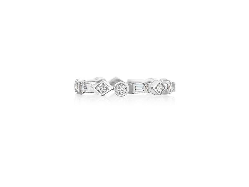 18k White Gold Mix Shaped Diamond Eternity Ring