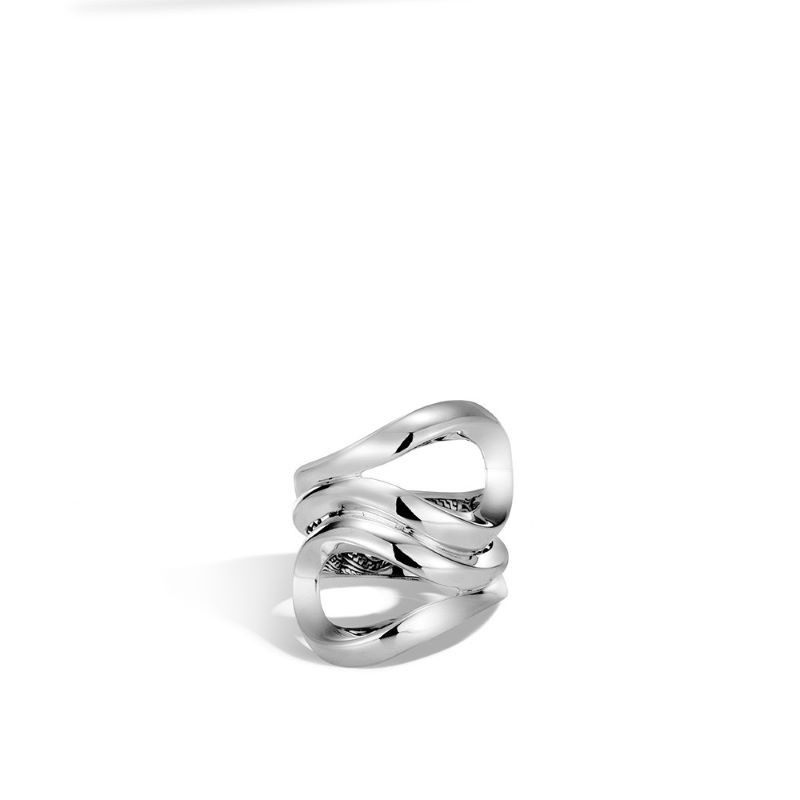Silver Asil Classic Chain Loop Bypass Ring