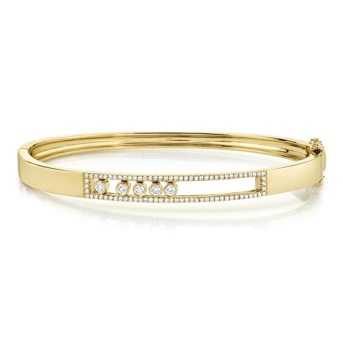 14k Yellow Gold Diamond Slider Bracelet