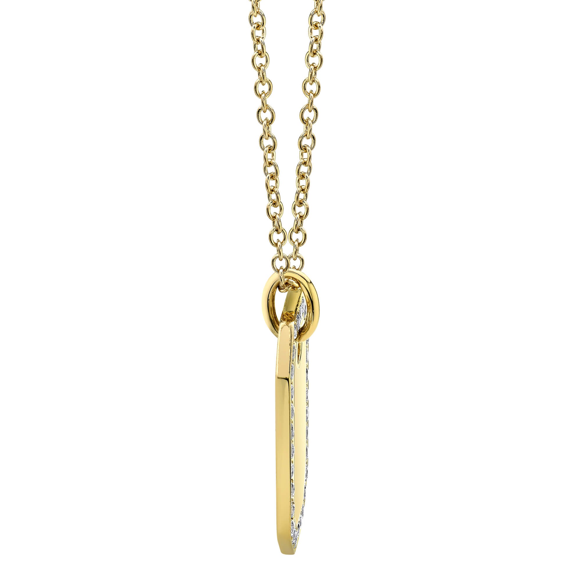 14k Yellow Gold Diamond Octagon Dogtag Necklace