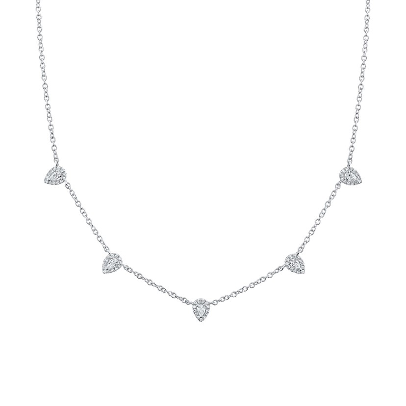 14k White Gold Diamond Necklace