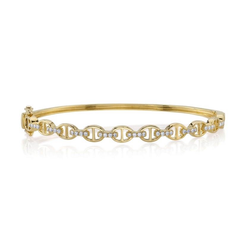 14k Yellow Gold Diamond Bangle Bracelet