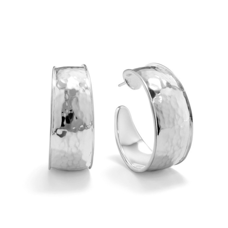 Silver Open Hoop Earrings
