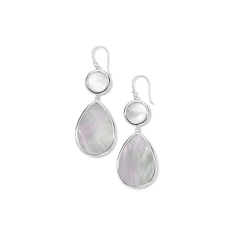 Silver Mother Of Pearl Shell Drop Earrings