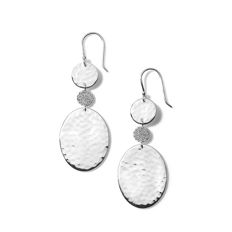 Stardust Oval Pave Diamond Drop Earrings
