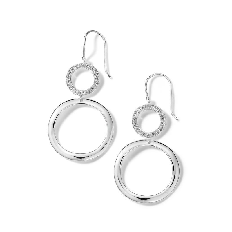 Stardust Medium Pave Diamond Open Snowman Earrings