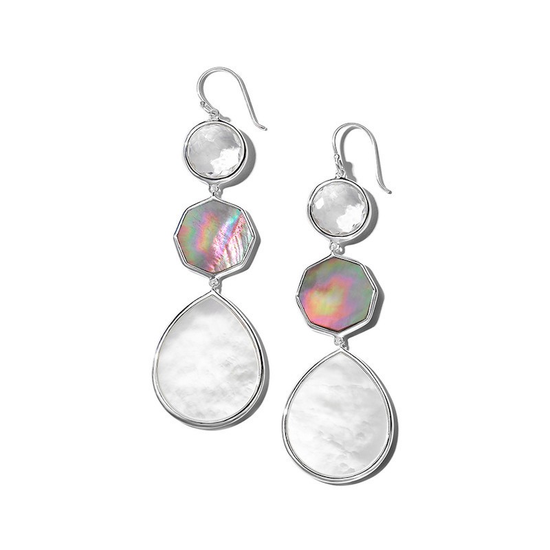 Silver Mother Of Pearl Shell Drop Earrings
