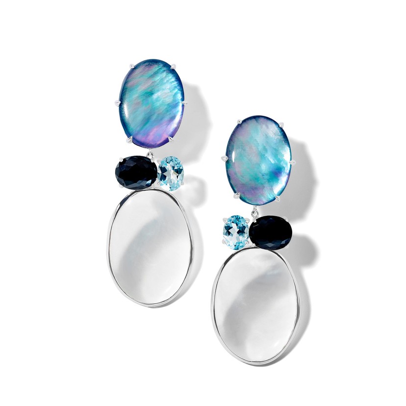 4-Stone Earrings in Sterling Silver