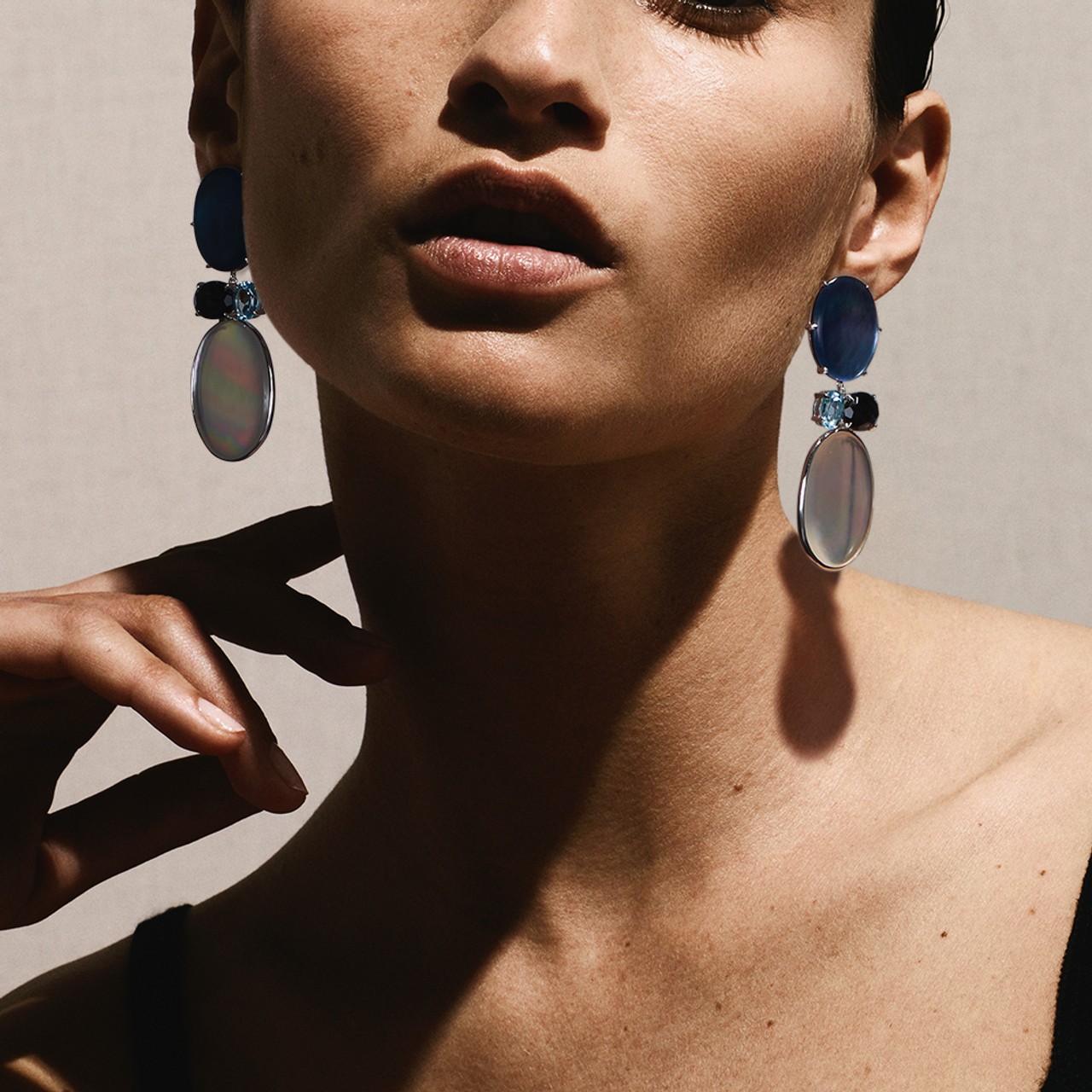 4-Stone Earrings in Sterling Silver