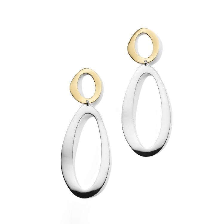Long Snowman Post Earrings in Chimera
