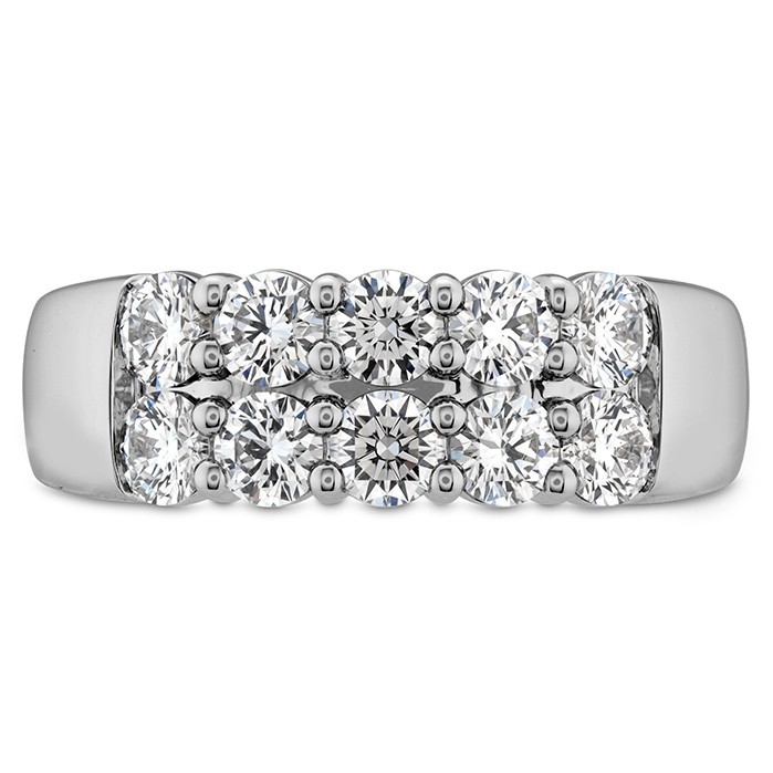 18k White Gold Signature Double Row Diamond Ring