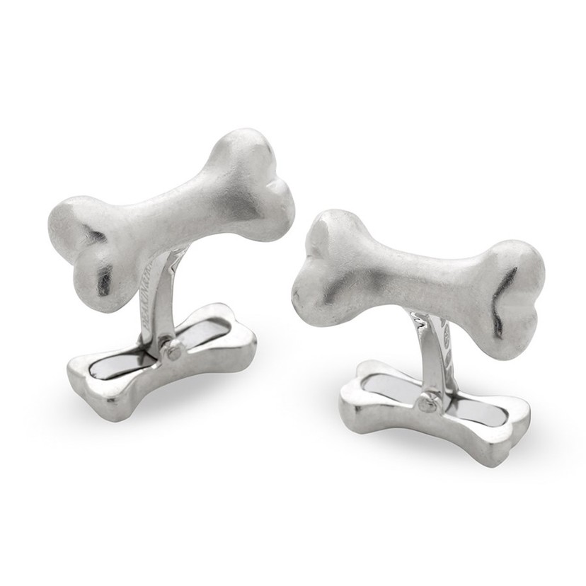 Silver Dog Bone Cufflink