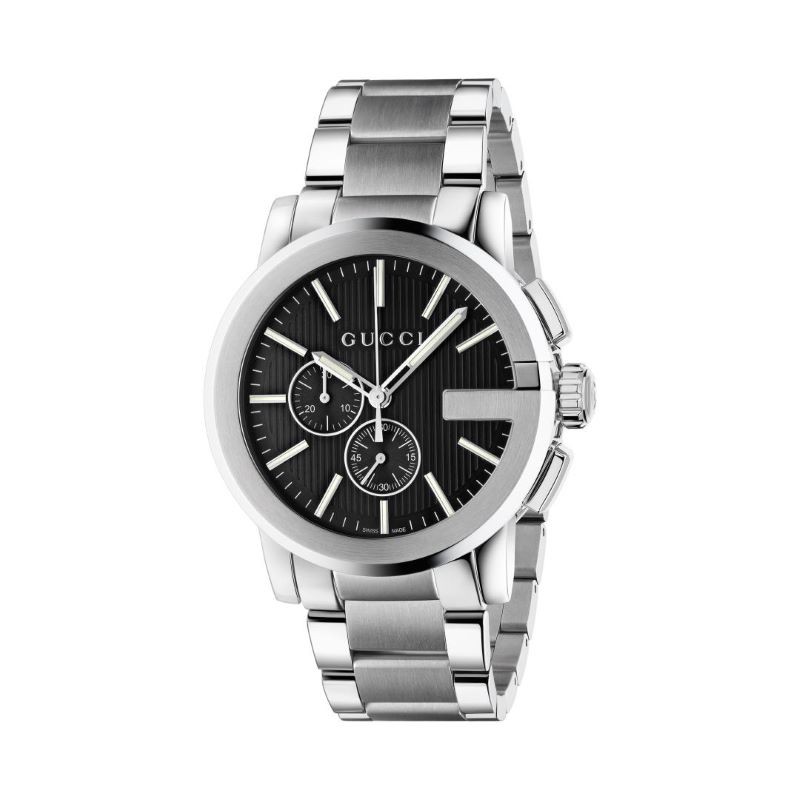 G Chrono Black Dial Steel Bracelet