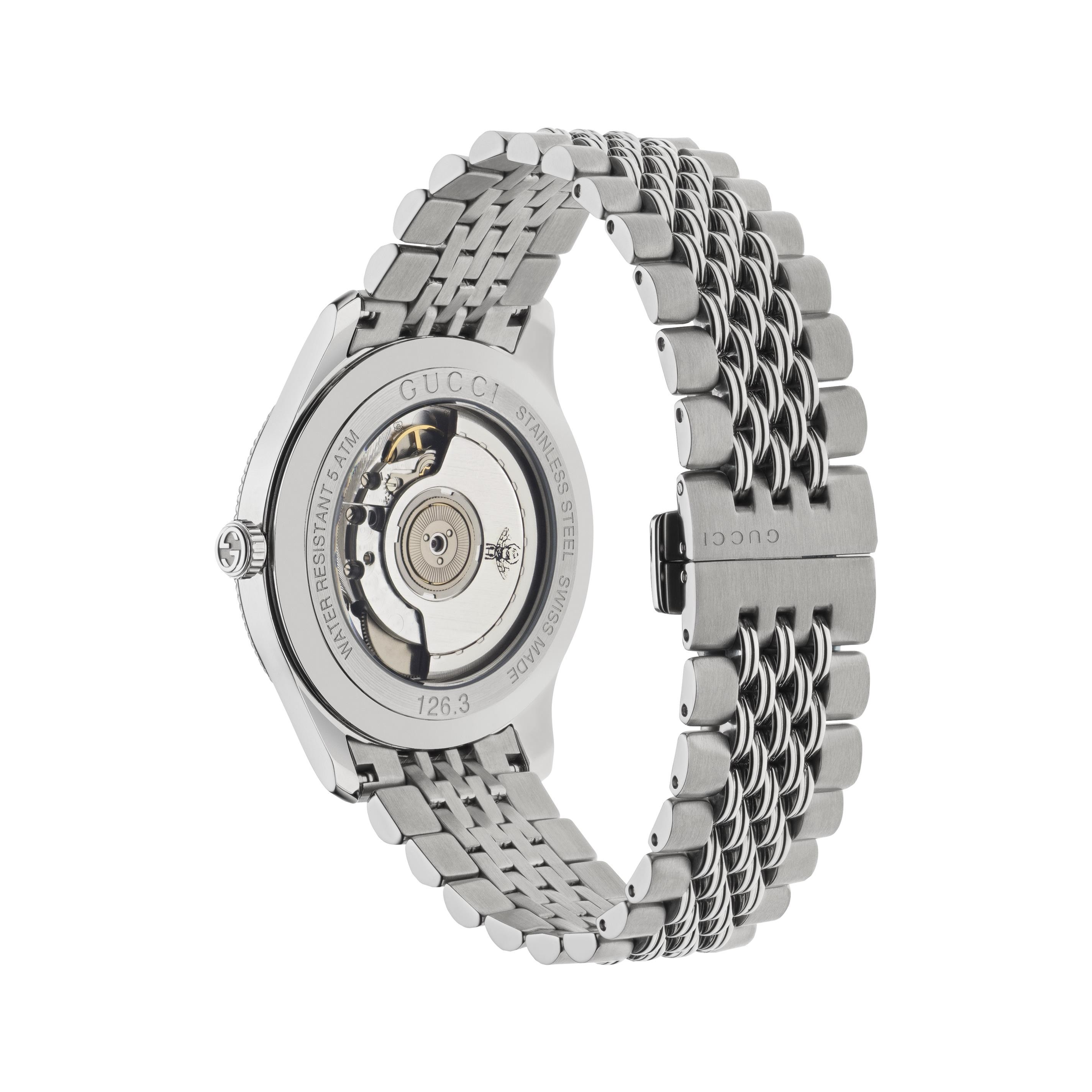 Steel G-Timeless Watch with Black Dial