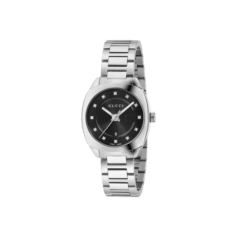 Stainless Steel Black Diamond Dial Ladies Watch