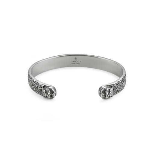 Sterling Silver Gatto GG Cuff Bangle