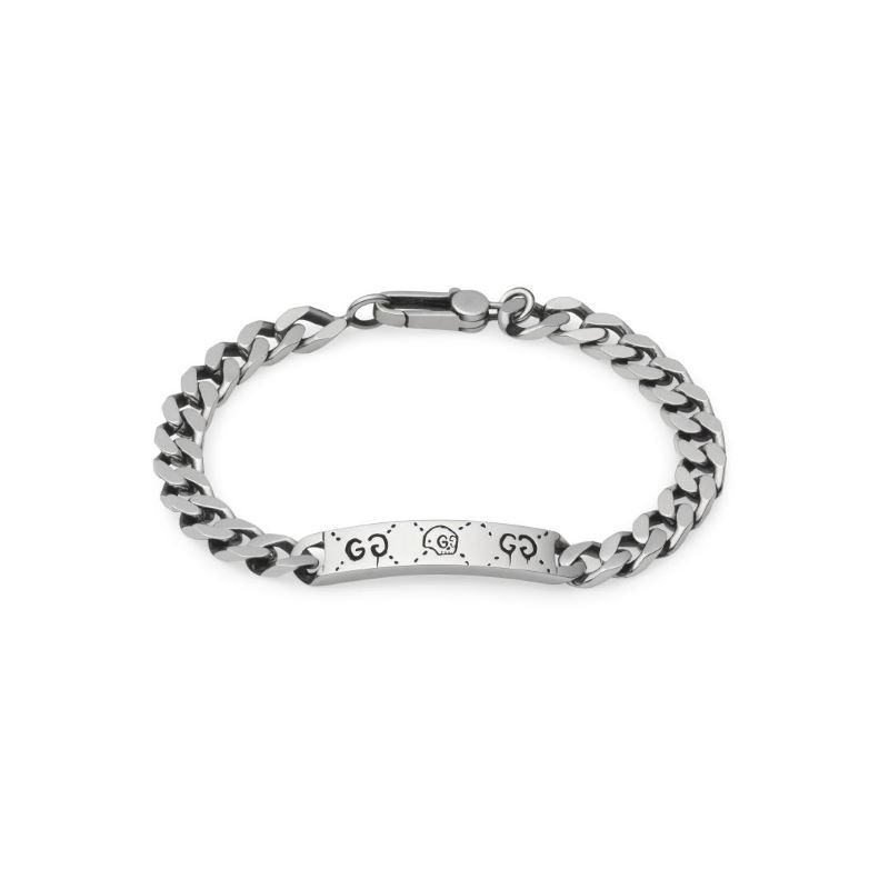 Sterling Silver Gourmette Aureco Black Ghost Bracelet