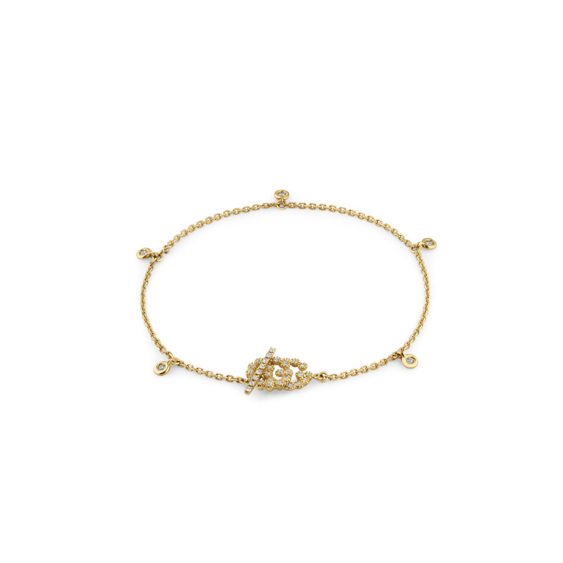 18k Yellow Gold Running G Dangling Bracelet