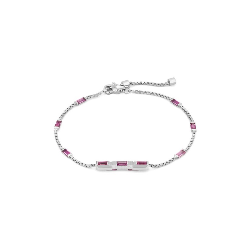 18k White Gold Link To Love Rubellite Bracelet