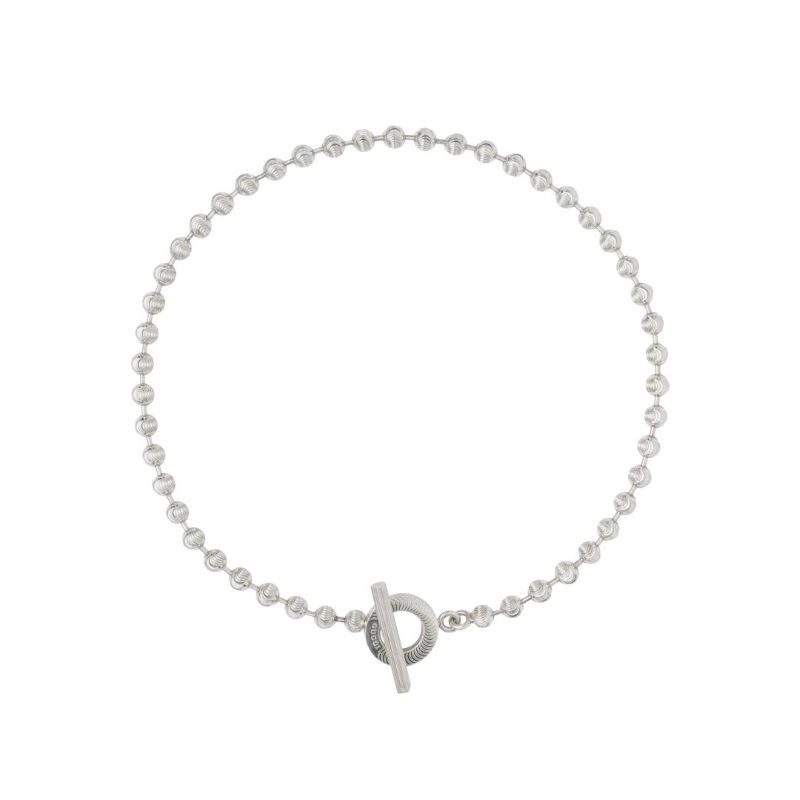 Sterling Silver Boule Ball Chain Choker Necklace