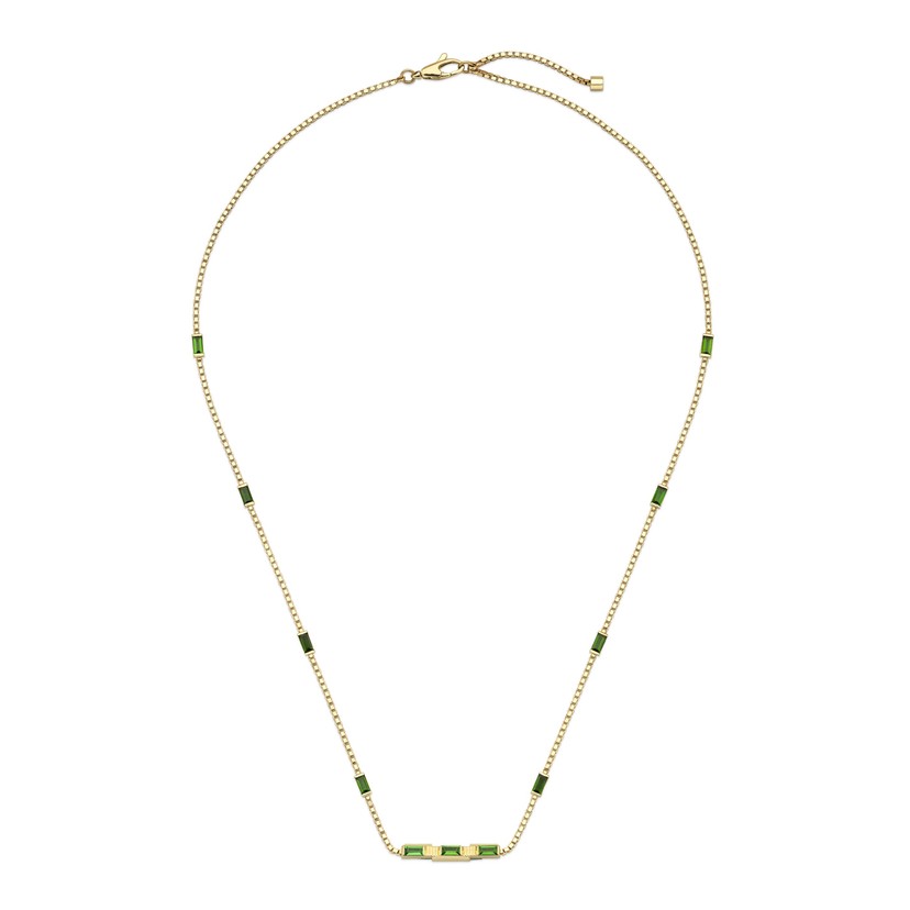 Gucci Link to Love Baguette Tourmaline Necklace