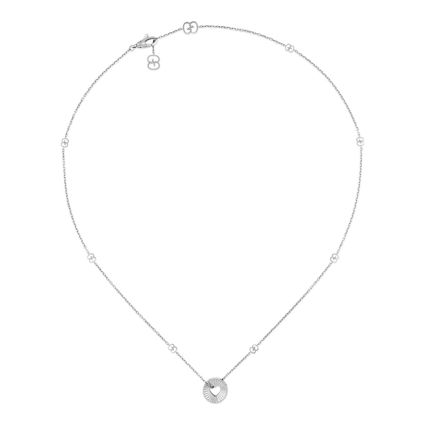 Gucci Icon 18k White Gold Heart Necklace