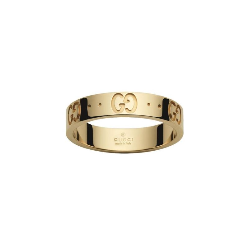 18k Yellow Gold Icon G Thin Band Ring