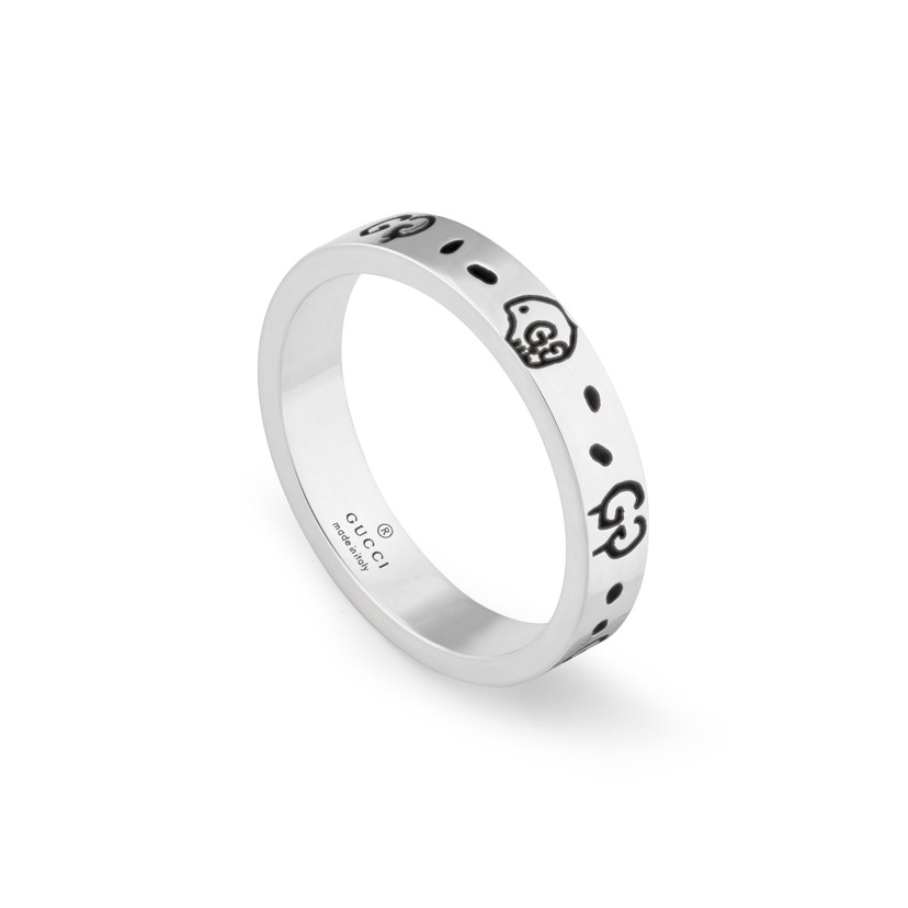 Gucci Sterling Silver GucciGhost Ring, 4mm